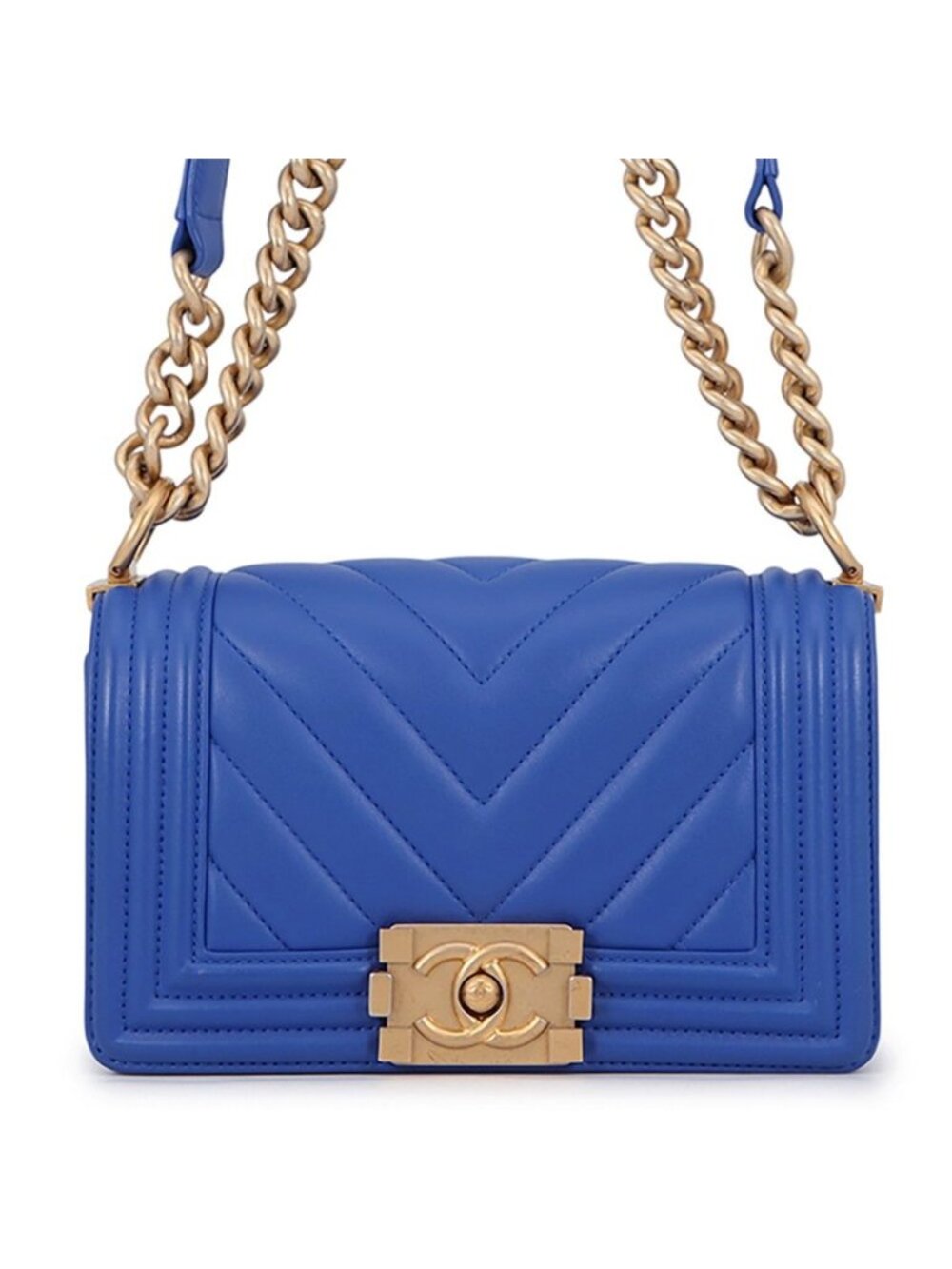 Chanel Chain Shoulder Bag Boy Small Quilted CC Logo